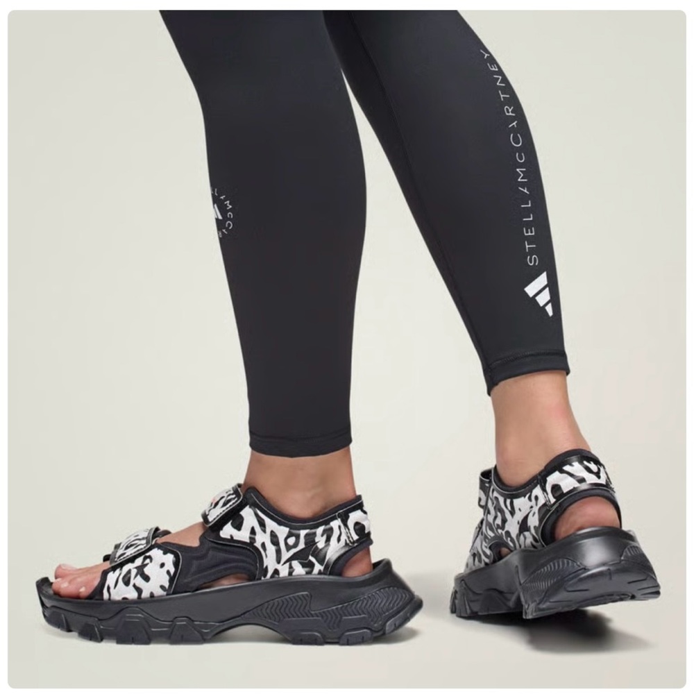 Stella McCartney Black and White Patterned Sandals